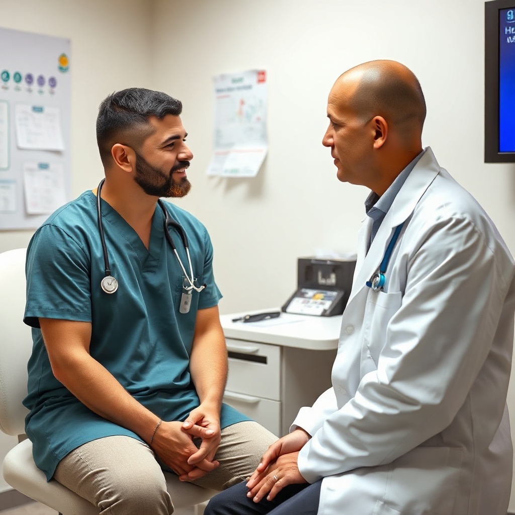 Doctor consulting patient about sexual health